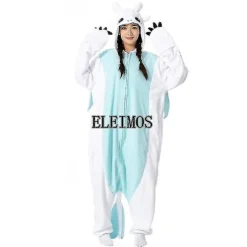 Voksen heldragt pyjamas tegneserie tandløs pyjamas voksne mænd og kvinder dyrepyjamas hjemmetøj Halloween rollespil festkostumer - Perfet White S Fit 145-158cm | Fyndiq