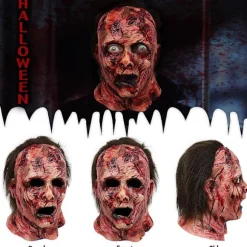 Voksen Horror Michael Myers Morder Maske Uhyggelig Blodig Kills Latex Fuld Hoved Halloween Karneval Udklædning Rekvisit A