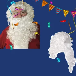 Voksen julemandsparyk og skæg, en one size julekostume