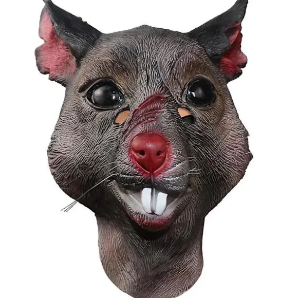 Voksen Ny Mutant Rottehoved Dyrekostume Ansigt Splinter Halloween Musemaske Brun
