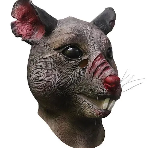 Voksen Ny Mutant Rottehoved Dyrekostume Ansigt Splinter Halloween Musemaske Brun