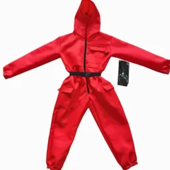 Voksen- og børne unisex squid game 2 kostume rollespil bodysuit + squid game maske Halloween kostume gave fest rød + trekant maske red + triangle mask 140cm | Fyndiq