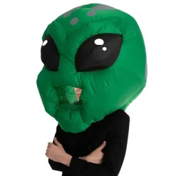 Voksen oppustelig kostume Alien Dinosaur Skull Hoved Green