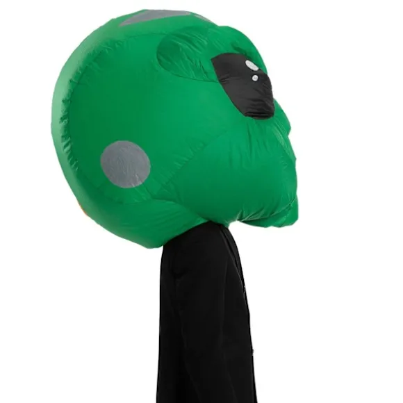 Voksen oppustelig kostume Alien Dinosaur Skull Hoved Green
