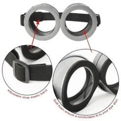 Voksne Børn Cosplay Minions Kostume Hat Handsker Briller Maskerade Jul Et Sæt (Briller) Et Sæt (Briller)-FF- A Set (Goggles) One Size