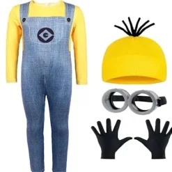 Voksne Børn Cosplay Minions Kostume Hat Handsker Briller Maskerade Jul Et Sæt (Briller) Et Sæt (Briller)-FA- A Set (Goggles) One Size