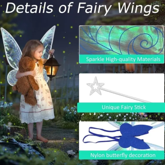 Voksne Fe-vinger, bl? Vuxen Fe-vinge Kostume Winx Fe-vinge