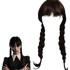 Wednesday Addams Familie Kostume Paryk - Wednesday Addams Paryk black