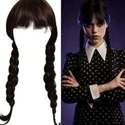 Wednesday Addams Familie Kostume Paryk - Wednesday Addams Paryk black