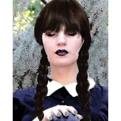 Wednesday Addams Paryk med Paryknet Parykker til Wednesday