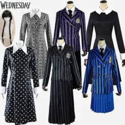 Wednesday Addams The Addams Family Nevermore Kostume Uniform Sæt Kvinder Tøj S Wig 1
