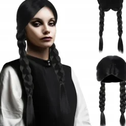 Wednesday Paryk med Fletninger - Addams Sort black