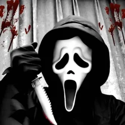Weekcos skræk skrigende spøgelseskostume til voksne og børn, Halloween cosplay festkostume med skrigmaske, karnevalskostumer til Halloween M Karneval | Fyndiq