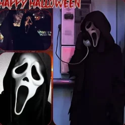 Weekcos skræk skrigende spøgelseskostume til voksne og børn, Halloween cosplay festkostume med skrigmaske, karnevalskostumer til Halloween M Karneval | Fyndiq