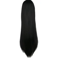 Wekity 80cm smukke charmerende Cosplay lige paryk, sort, wz-1238 (FMY)