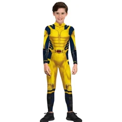 Wolverine Kostume til Mænd, Superhelt Jumpsuit til Drenge, Halloween Cosplay, Bodysuit, Rekvisitter, Fantasy Yellow M