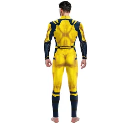 Wolverine Kostume til Mænd, Superhelt Jumpsuit til Drenge, Halloween Cosplay, Bodysuit, Rekvisitter, Fantasy Yellow L