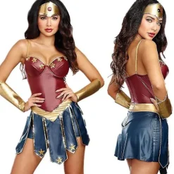 Wonder Woman Cosplay Festkostume Sæt Fancy Dress Outfit Sæt Kvinder Gaver -a S