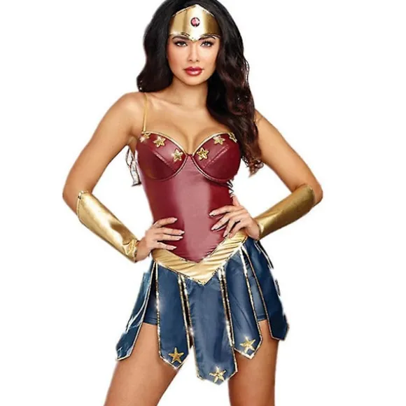 Wonder Woman Cosplay Festkostume Sæt Fancy Dress Outfit Sæt Kvinder Gaver -a S