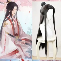 Xie Lian Cosplay Paryk Heaven Fors Blessing Cosplay Tian Guan Ci Fu Cosplay Sort Varmebestandig Syntetisk Hår Parykker + Parykhætte One Size One Size | Fyndiq