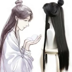 Xie Lian Cosplay Paryk Heaven Fors Blessing Cosplay Tian Guan Ci Fu Cosplay Sort Varmebestandig Syntetisk Hår Parykker + Parykhætte One Size One Size | Fyndiq