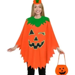Yezmo Græskar Tilbehør, til Halloween med Slikpose og Hårbøjle til Voksne Kvinder og Mænd, Cosplay til Voksne Kvinder