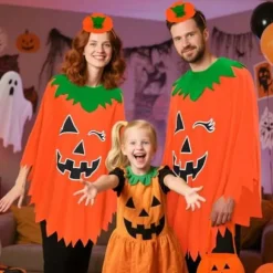 Yezmo Græskar Tilbehør, til Halloween med Slikpose og Hårbøjle til Voksne Kvinder og Mænd, Cosplay til Voksne Kvinder
