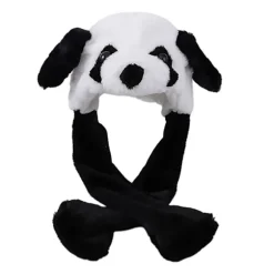 Yndig Panda Ører Bevægelig Plys Hat Legetøj All-match Til Pige Dreng I Efterår Vinter