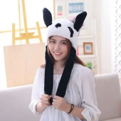 Yndig Panda Ører Bevægelig Plys Hat Legetøj All-match Til Pige Dreng I Efterår Vinter