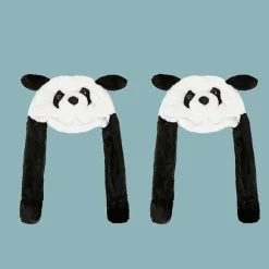 Yndig Panda Ører Bevægelig Plys Hat Legetøj All-match Til Pige Dreng I Efterår Vinter