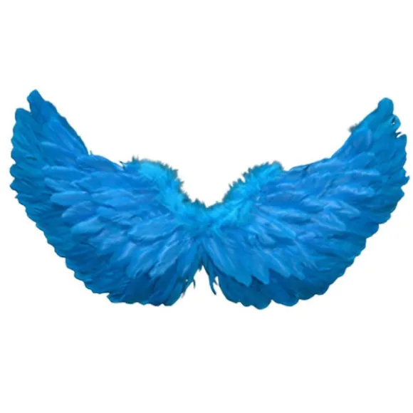 ZHOUBA Englevinger med elastiske stropper, lyse farver, kostume, cosplay, fotograferingsrekvisitter, strop Sky Blue