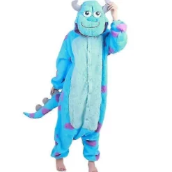 Zhouxixi Halloween-heldragt til voksne, tegneseriemonstre, pyjamas til kvinder og mænd, Kigurumi dyrepyjamas, hjemmetøj, cosplay-festkostume MCJY M Blue | Fyndiq