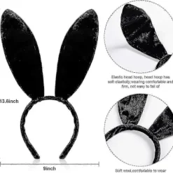 ZK-10 stk. Plys Kaninører Hårbånd Kostume Cosplay (Hvid)[HK] black