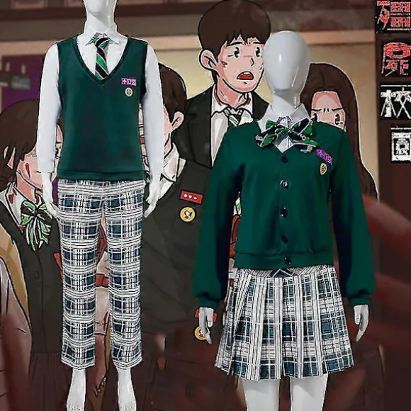 Zombie Campus Kostume Piger Plisseret Skoleuniform Cosplay All Of Us Are Dead Uniform Til Kvinder Mænd Female S
