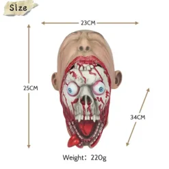Zombie Latex Cosplay Mask Halloween Mask Hovedbeklædning til fest