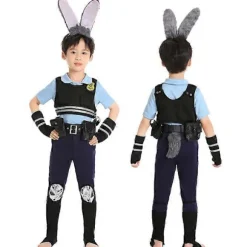 Zootopia Sommer T-shirt, Kortærmet Judy Hopps Kanin Politi Cosplay Skjorte, Nick Wilde Ræv Kostume Top til Børn Drenge og Piger short-sleeved boys 140CM | Fyndiq